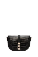 Women's Black Long Strap Crocodile Patterned Shoulder Bag | Derimod