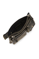 Men's Khaki Leather Waist Bag | Derimod