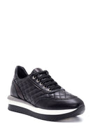 Kadın Siyah Deri Kalın Tabanlı Sneaker | Derimod