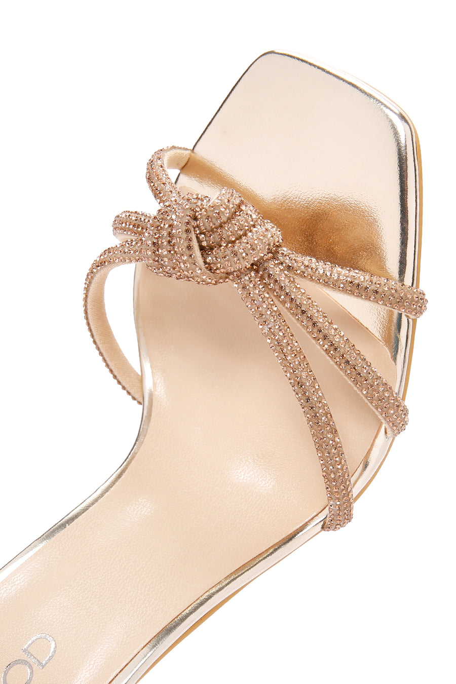 Women's Gold Ankle Buckle Stoned Thin Heel Sandals
