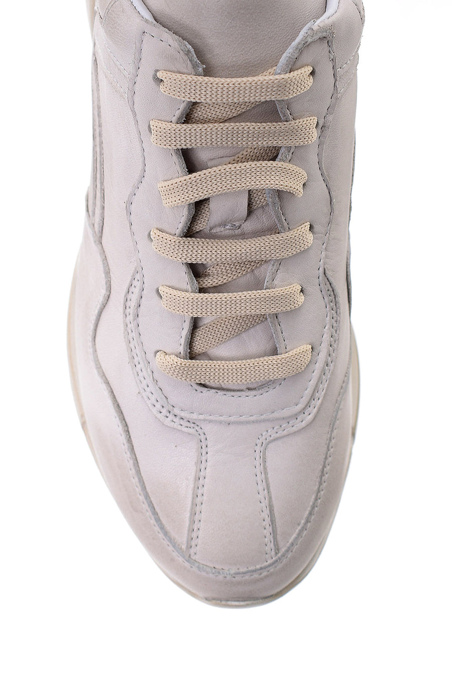 Women's High-Sole Leather Sneaker
