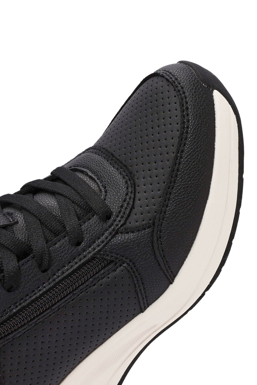 Skechers Kadın Siyah Billion Bağcıklı Fermuar Detaylı Deri Sneaker