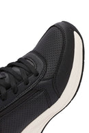 Skechers Women's Black Billion Lace-Up Zipper Detail Leather Sneaker | Derimod