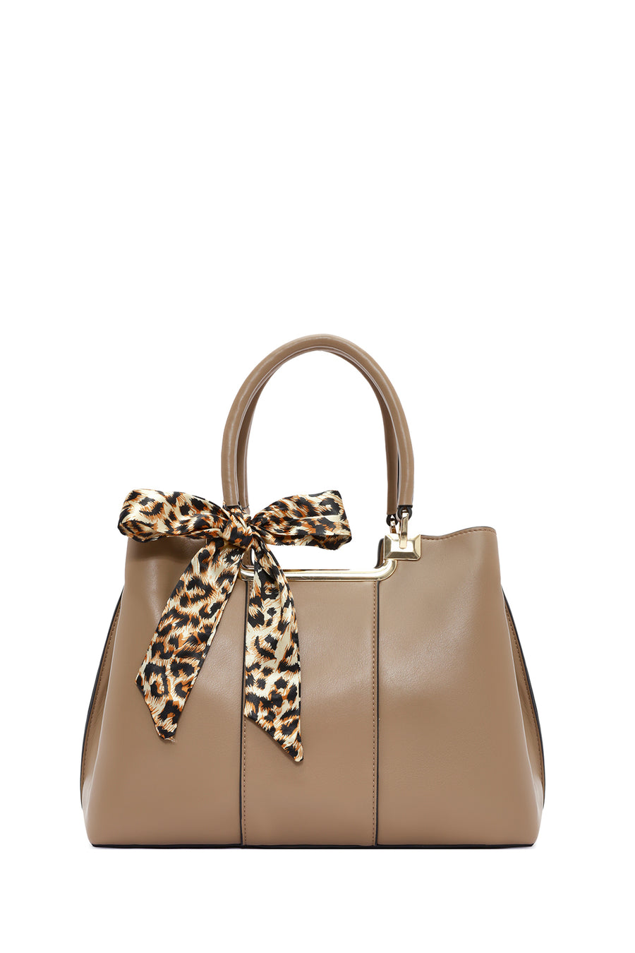 Women's Beige Long Strap Handbag with Accessory Detail
