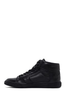 Men's Black Leather High Top Sneaker | Derimod