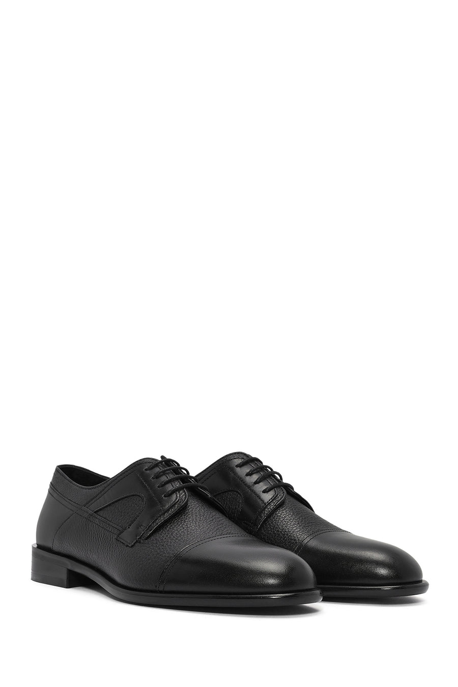 Men's Black Laced Leather Classic Shoes