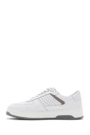 Men's White Leather Sneaker | Derimod