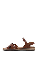 Women's Brown Ankle Strap Leather Bodrum Sandals | Derimod