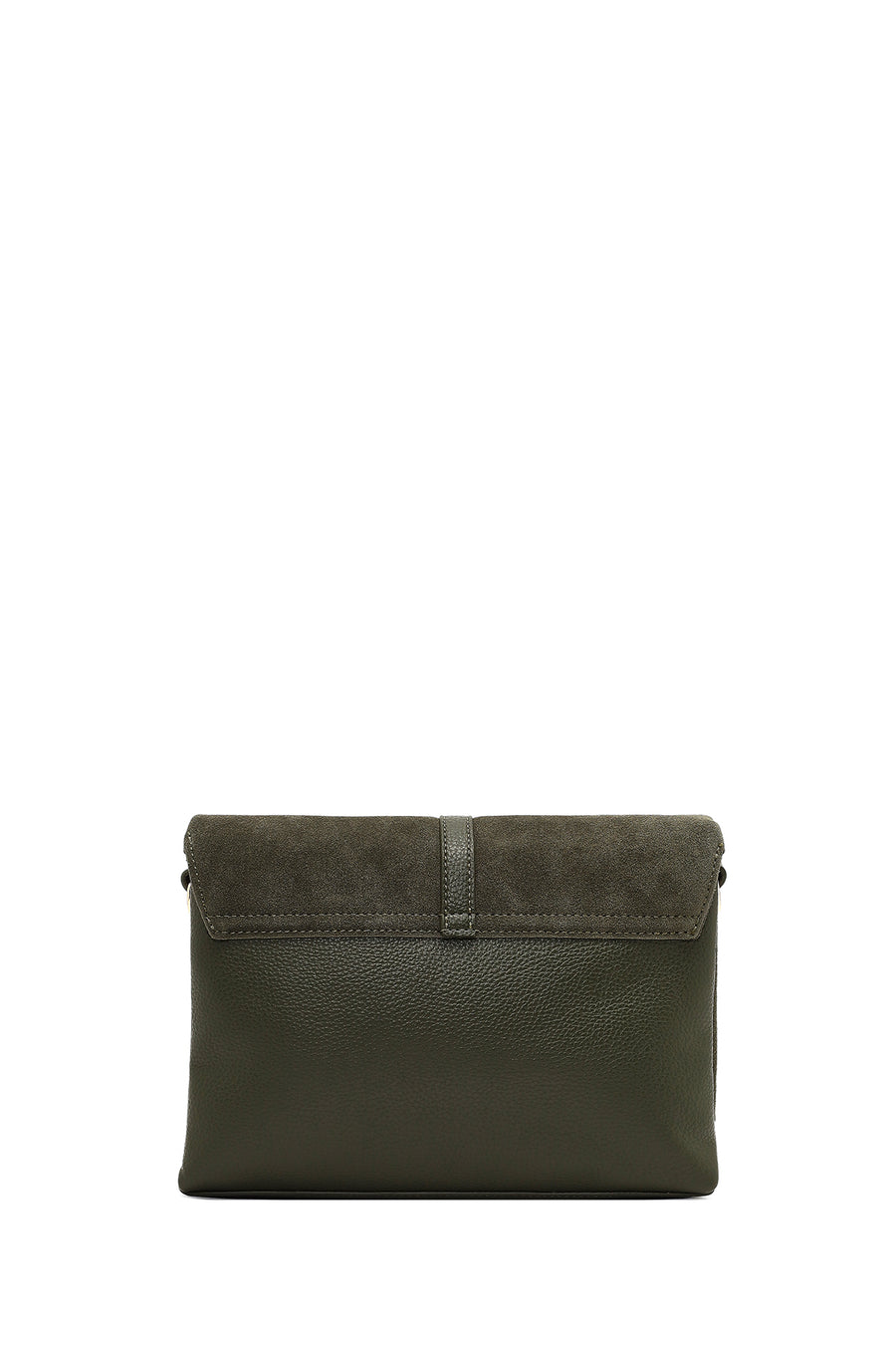 Woman Green Long-Strap Suede Crossbody Bag