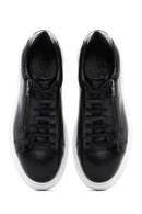 Men's Black Leather Thick Soled Sneaker | Derimod