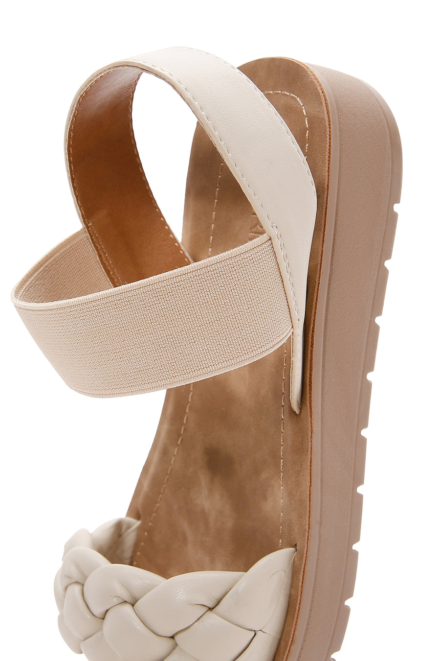 Women's Beige Knitted Patterned Sandals