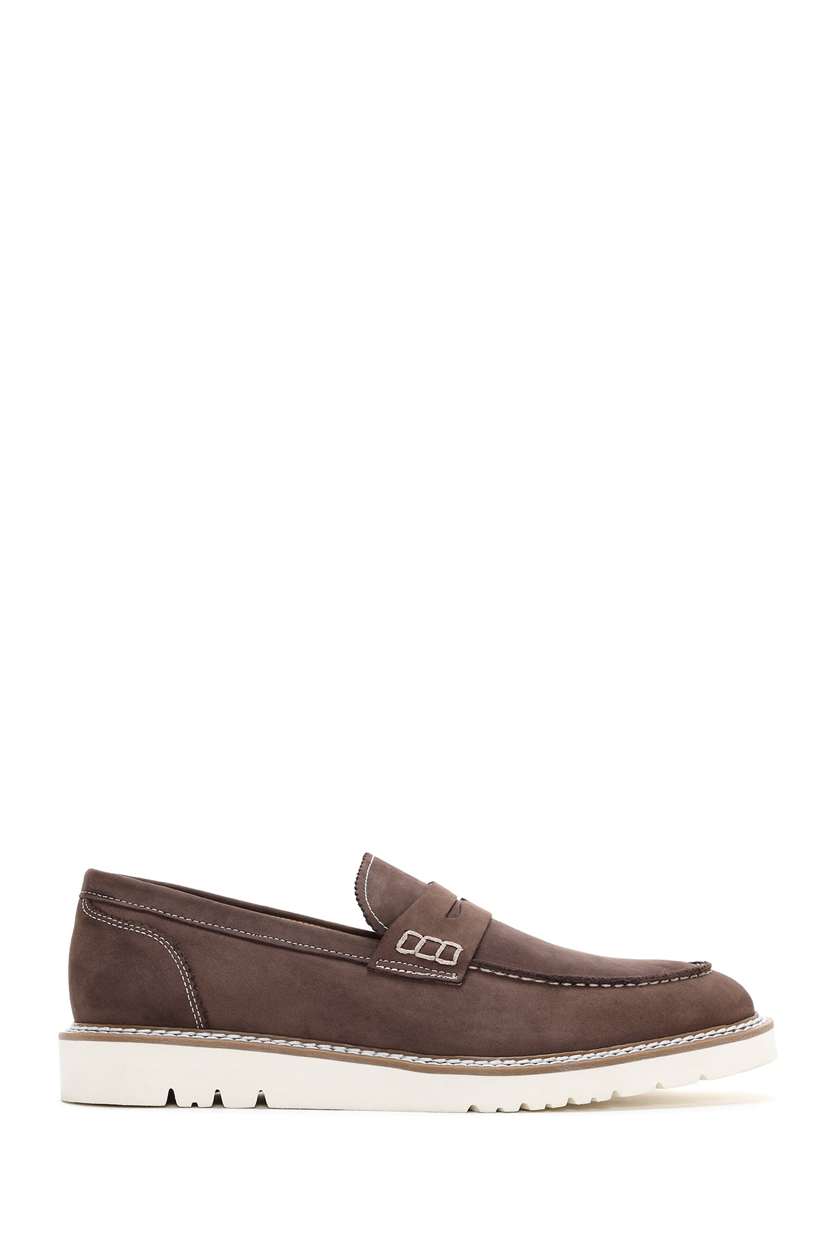 Erkek Vizon Nubuk Deri Casual Loafer 23SFD6121V3 | Derimod