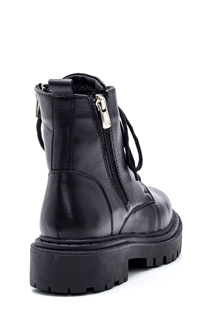 Women's Leather Zippered Boots