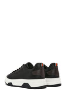 Men's Black Lace-up Thick-Sole Leather Sneaker | Derimod