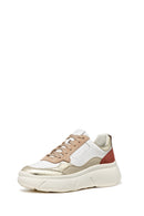 Geox Women's White Nebula 2.0 X Lace-Up Chunky Sole Leather Sneaker | Derimod