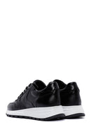 Women's Black Thick Soled Leather Sneaker | Derimod