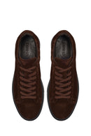 Erkek Kahverengi Bağcıklı Süet Deri Sneaker | Derimod