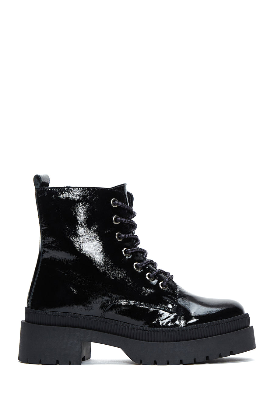 Women's Leather Patent Leather Boots 22WFD416816 | Derimod