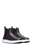 Men's Gray Leather Flat Chelsea Boots | Derimod