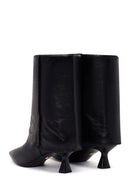 Woman Black Heeled Leather Boots | Derimod