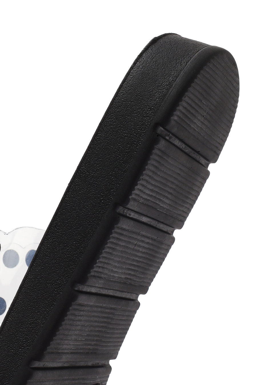 Women's Black Transparent Stone Slippers