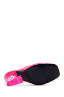 Women's Pink Transparent Heeled Slippers | Derimod