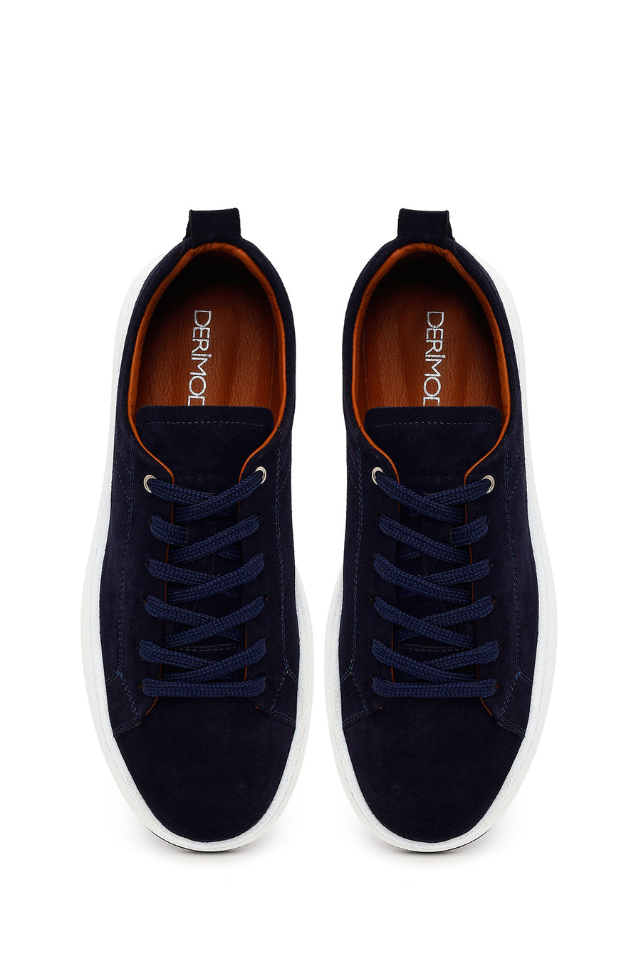 Male Navy Lace-up Suede Leather Sneaker