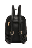 Women's Black Faux Leather Backpack | Derimod