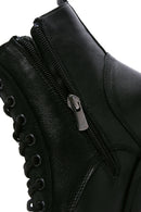 Women's Black Leather Platform Heeled Boots | Derimod