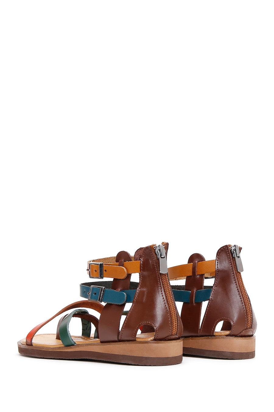 Women's Multicolored Flip-Flop Leather Bodrum Sandals