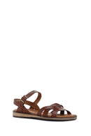 Women's Brown Ankle Strap Leather Bodrum Sandals | Derimod