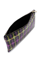 Women's Black Purple Printed Portfolio Bag | Derimod