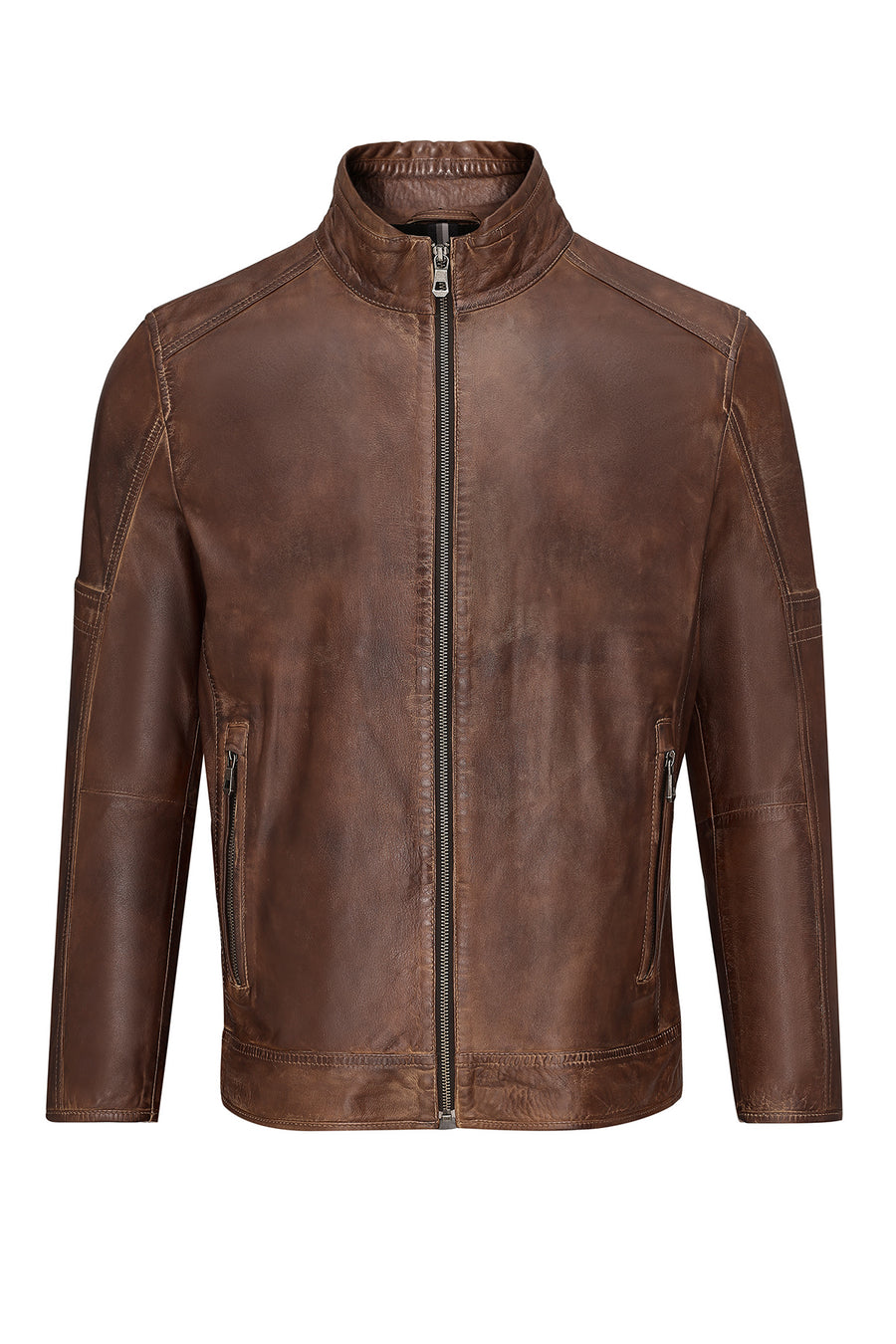 Mbappe Men's Brown Leather Jacket 24WGD6548W8 | Derimod