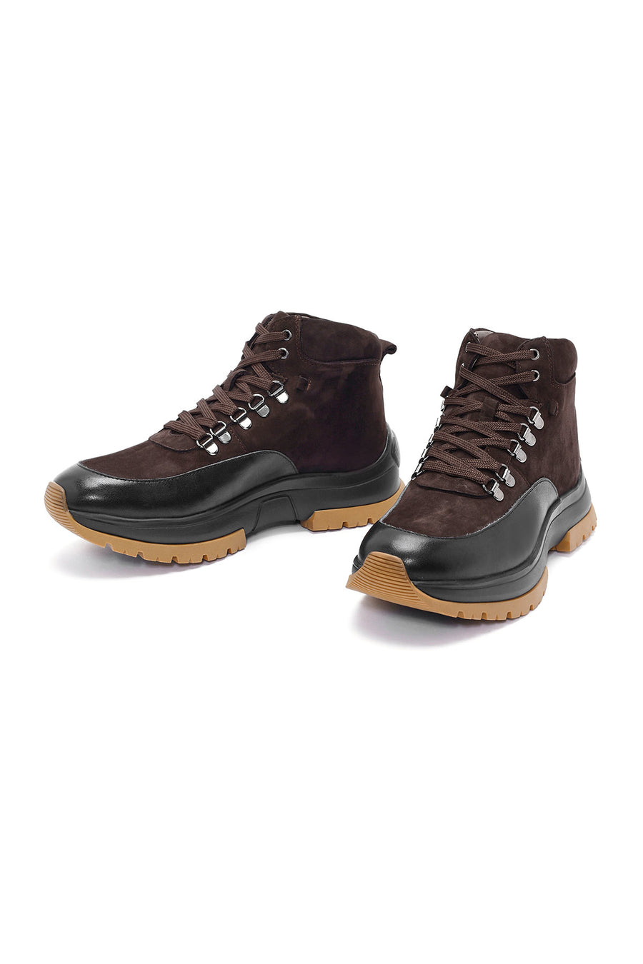 Men's Brown Lace-Up Leather Casual Boots