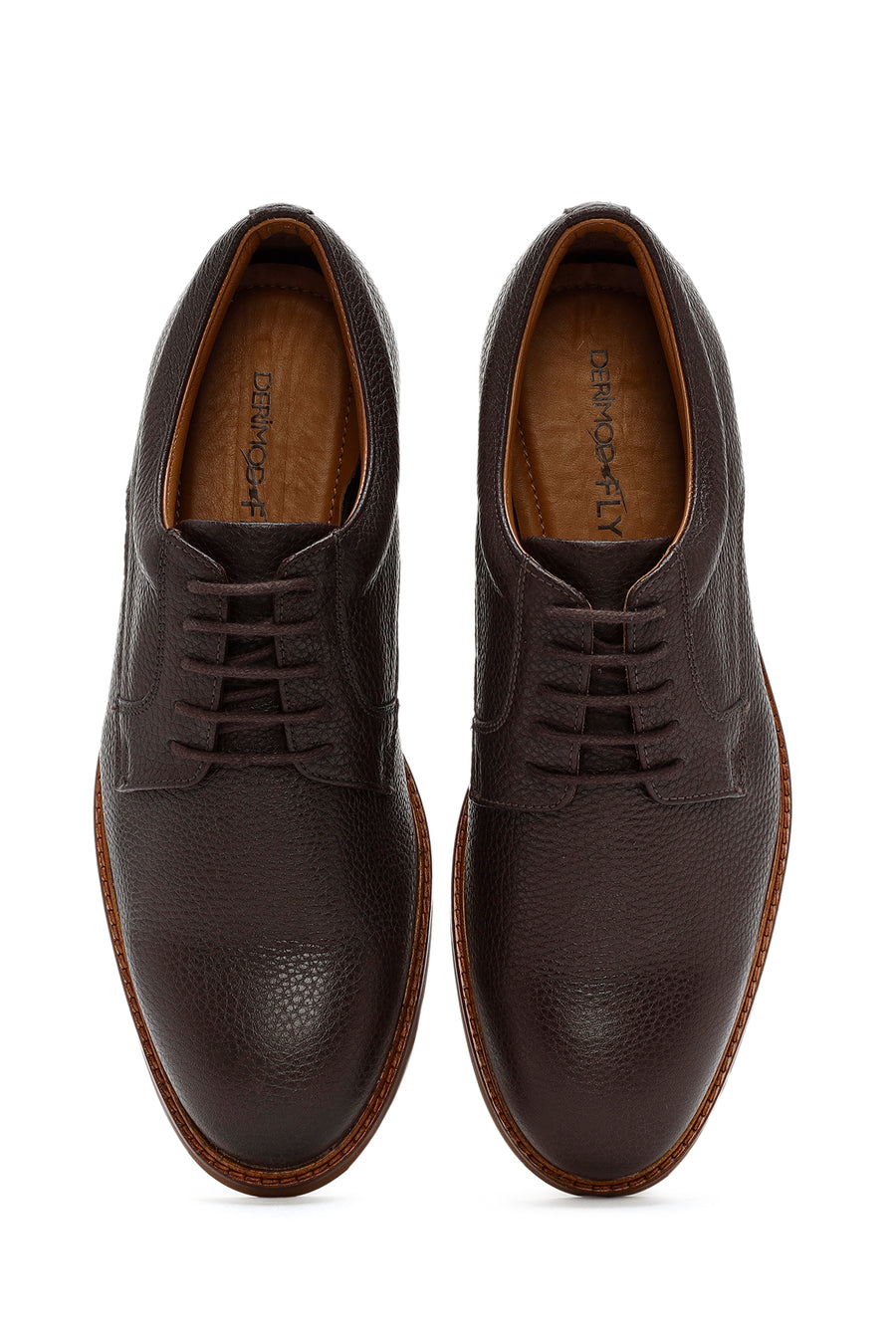 Men's Brown Laced Leather Classic Shoes