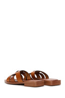 Women's Tan Leather Slippers | Derimod