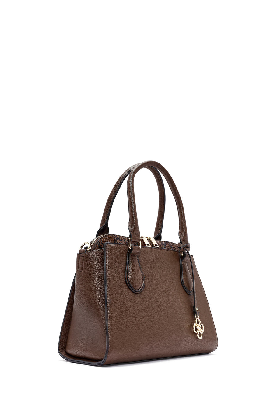 Woman Brown Long-Strap Classic Shoulder Bag