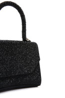 Women's Black Long Chain Strap Stone Cross Bag | Derimod