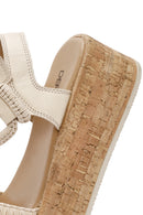 Women's Beige Leather Sandals | Derimod