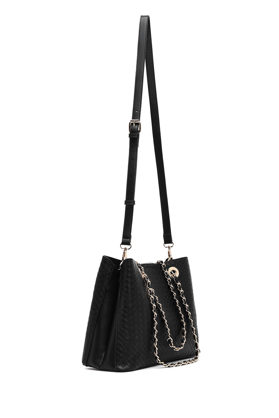 Women's Black Long Strap Printed Shoulder Bag
