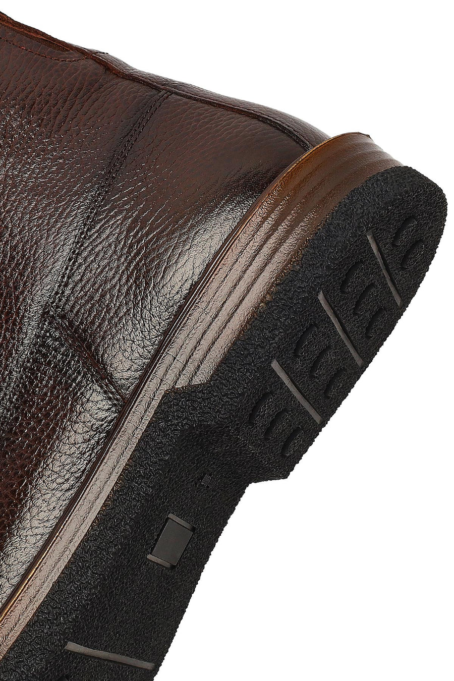 Male Brown Lace-Up Zip Closure Leather Casual Boots