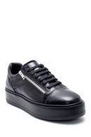 Men's Leather Zipper Detailed Sneaker | Derimod