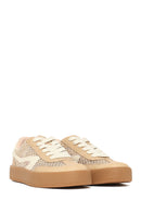 Women's Mink Lace-Up Fabric Sneaker | Derimod