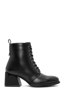 Women's Black Zippered Chunky Heel Boots | Derimod