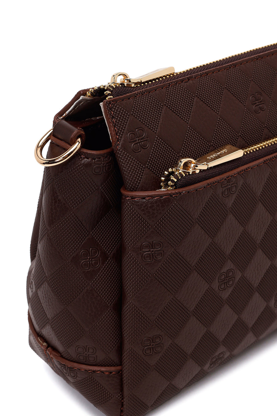 Woman Brown Printed Long-Strap Crossbody Bag