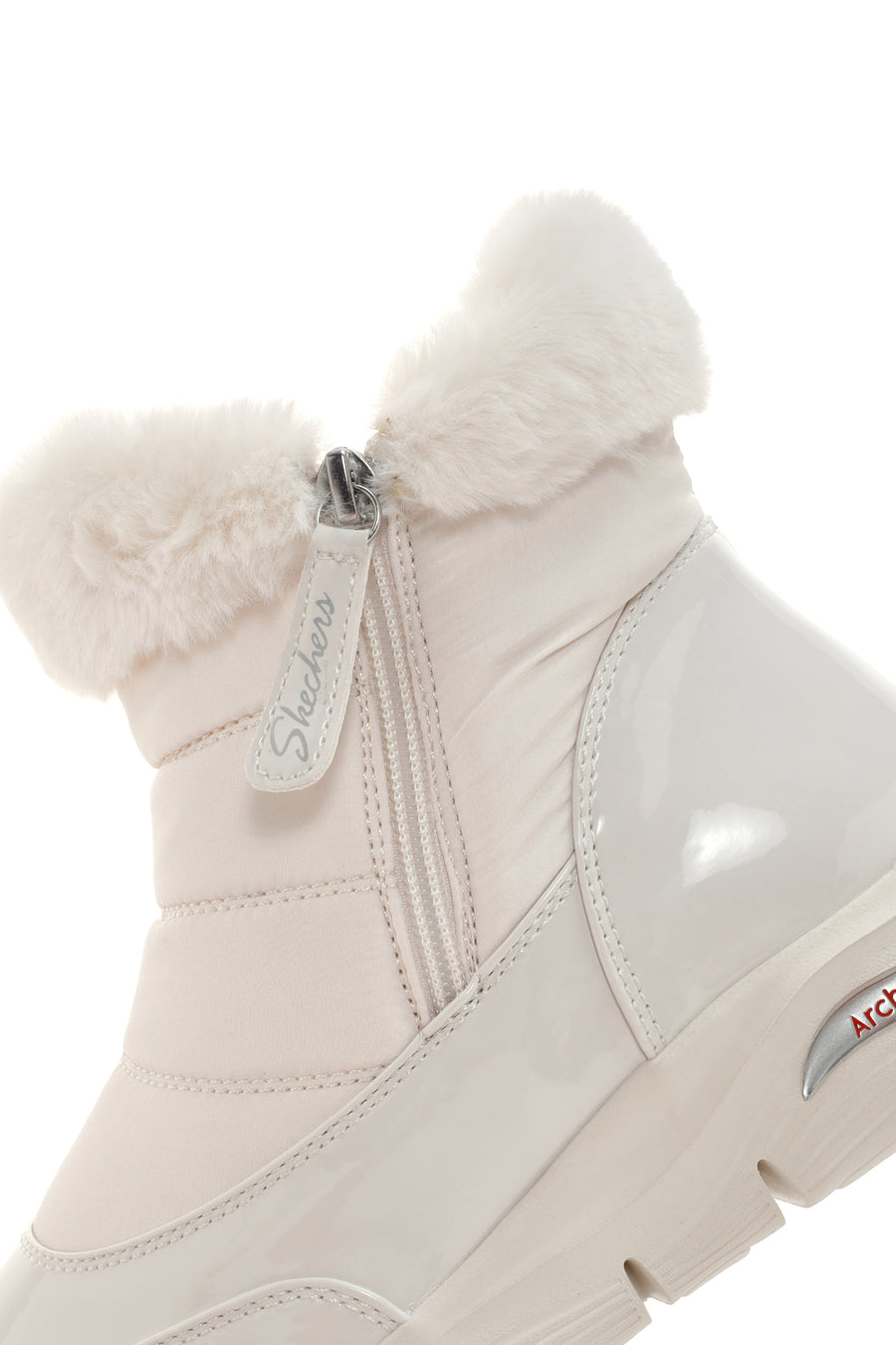 Skechers Kadın Beyaz Arch Fit Smooth - Cool Puff Rugan Kalın Tabanlı Bot