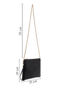 Woman Black Chain-Strap Patterned Clutch Bag | Derimod