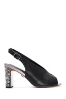 Women's Black Thick Heeled Sandals | Derimod