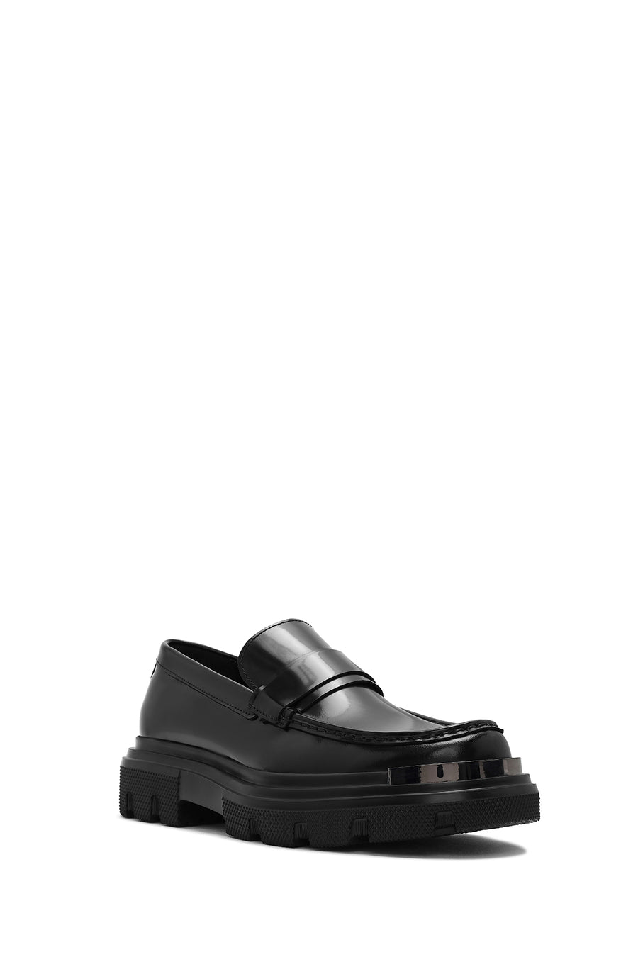 
Men's Black Thick Sole Leather Loafer
