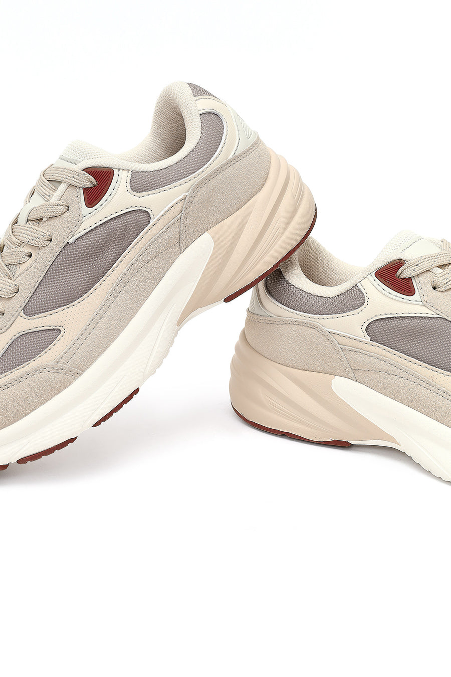 Kadın Bej Bağcıklı Kalın Tabanlı Sneaker